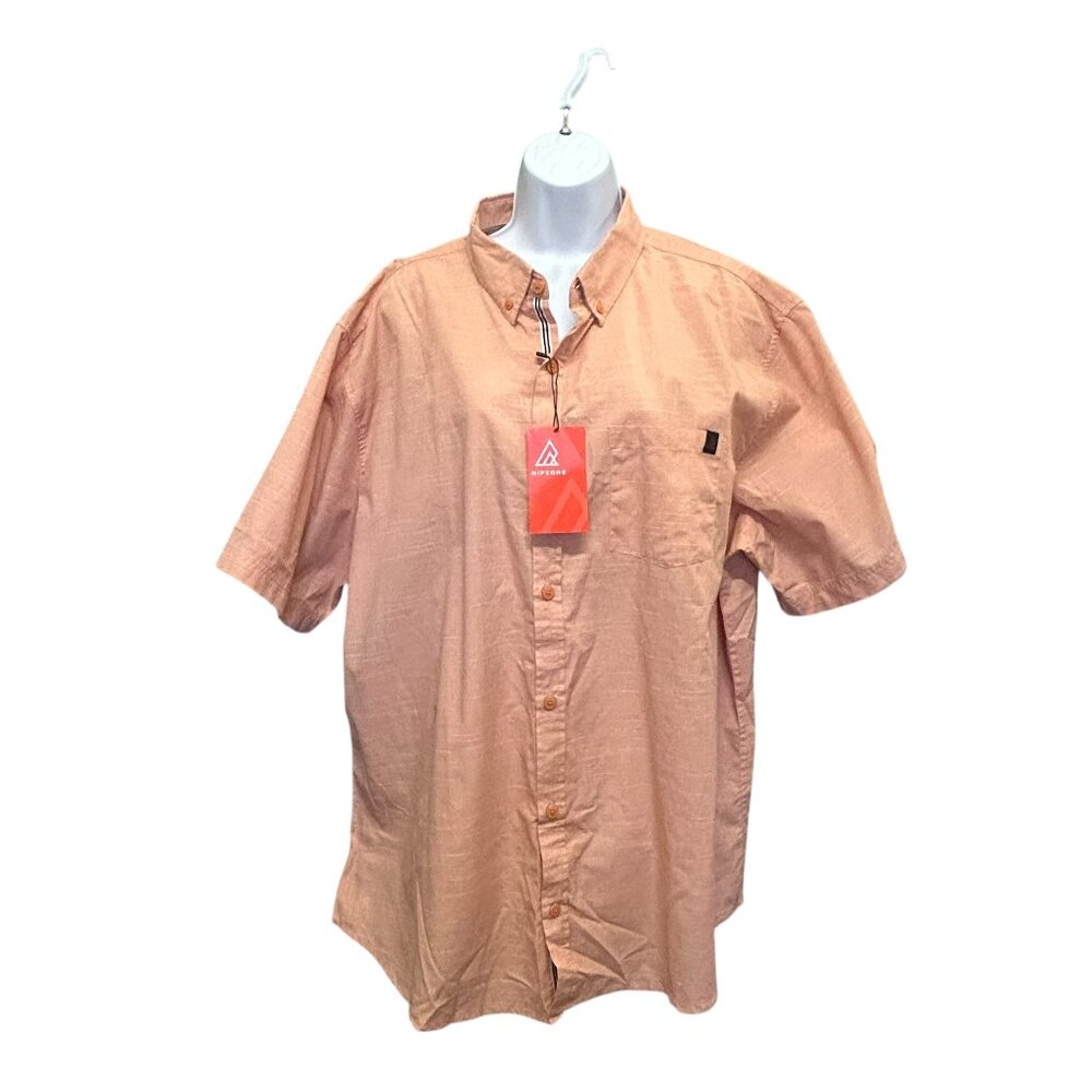 Ripzone Button-Down Short-Sleeve Orange Shirt Size 2XL
